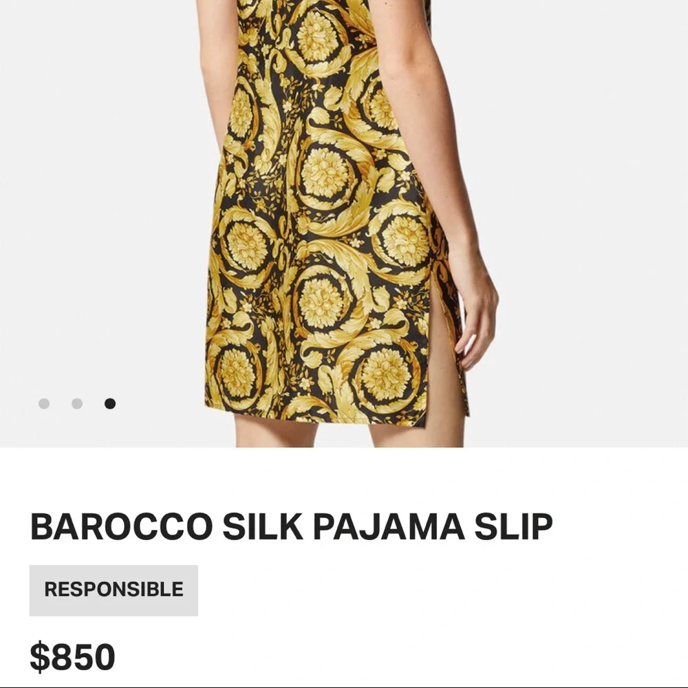 Versace Barocco Silk Pajama Slip Medium